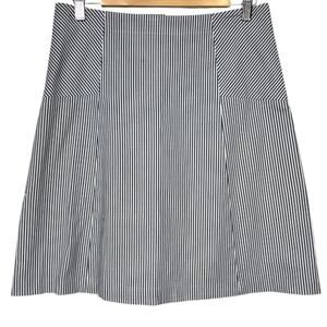Talbots Petites Cotton Striped‎ A Line Mini Skirt Size 6 Navy White